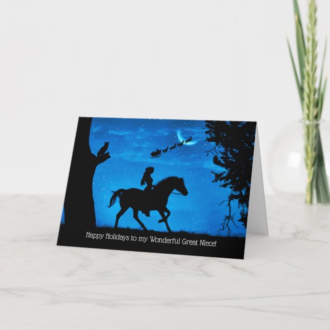 Great Niece Holiday Horse and Rider Card (Front)