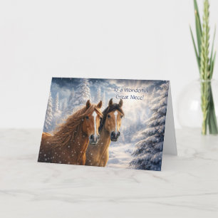 Great Niece or Grandniece Christmas Holiday Horses Card
