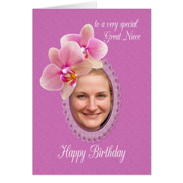 Great Niece Special Birthday Wishes Orchids (Front)