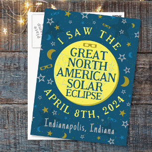 Great North American Solar Eclipse Apr 2024 Custom Postcard