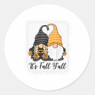 Great Novelty Gnome Halloween Funny Its Fall You A Classic Round Sticker