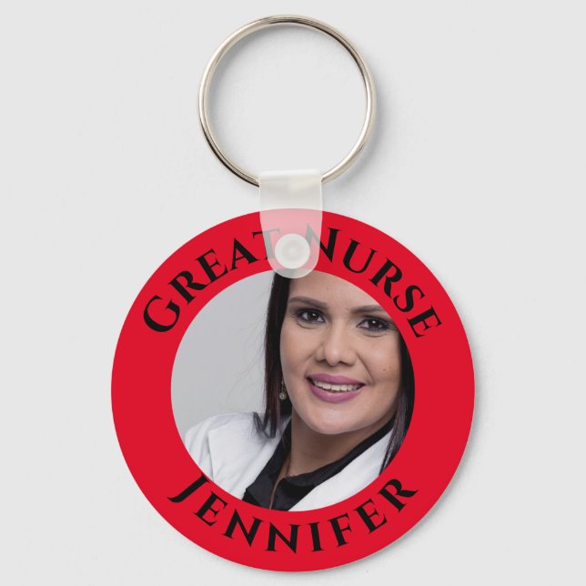 Great nurse add photo appreciation thank you gift  keychain (Front)