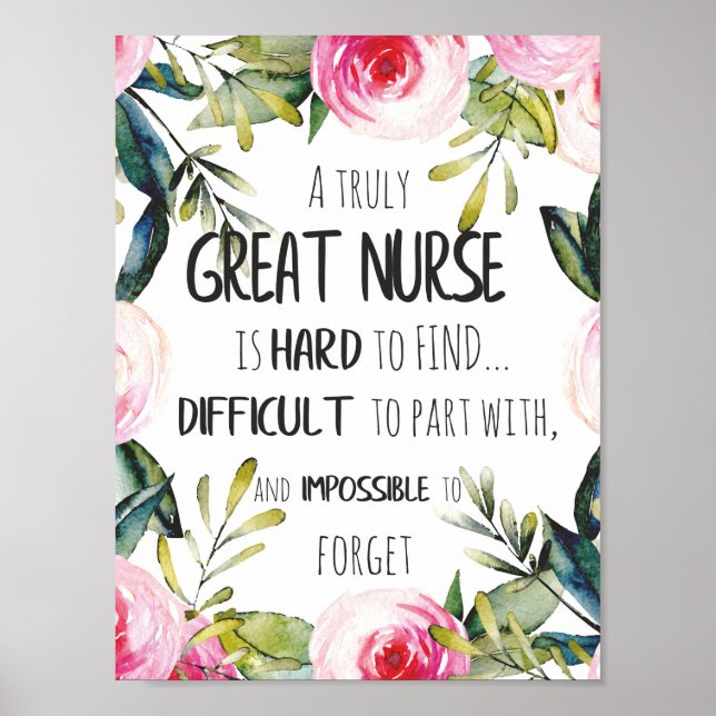 Great Nurse Appreciation Thank you Leaving Gift Poster (Front)