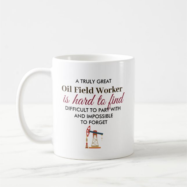 Great Oil Field Worker Personalized Name Gift Coffee Mug (Left)