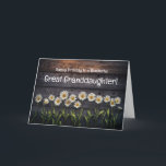 Great or Granddaughter Happy Birthday Pretty Daisy Card<br><div class="desc">Happy birthday to a great granddaughter! Cute and inspirational,  pretty daisy flowers and sweet words.</div>