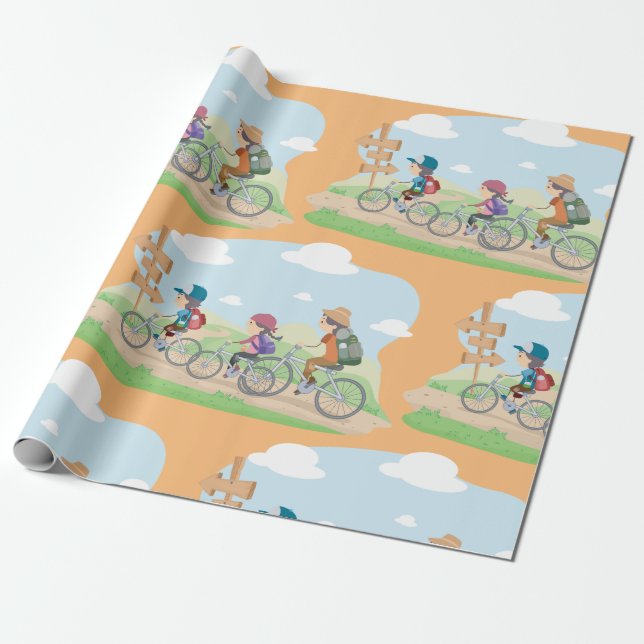 Great Outdoors Cycling Wrapping Paper (Unrolled)