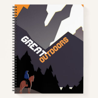 Great Outdoors Retro Montana Travel Advert Art Notebook