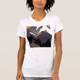 Great Outdoors Retro Montana Travel Advert Art T-Shirt