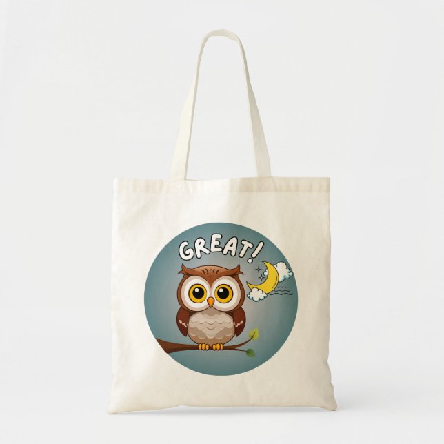 Great!, Owl  Tote Bag (Front)