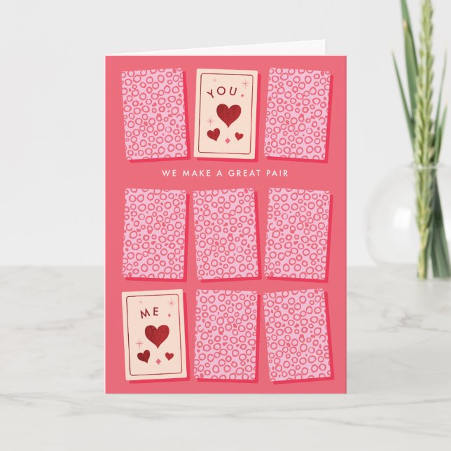 Great Pair Memory Card Game Valentine's Day Card (Front)