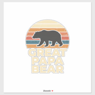 Great Papa Bear Retro Sunset Vintage Vector Design