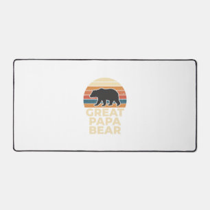 Great Papa Bear Retro Sunset Vintage Vector Design Desk Mat