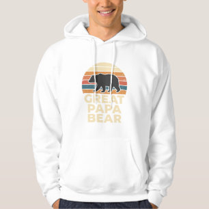 Great Papa Bear Retro Sunset Vintage Vector Design Hoodie
