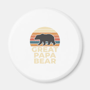 Great Papa Bear Retro Sunset Vintage Vector Design Magnet
