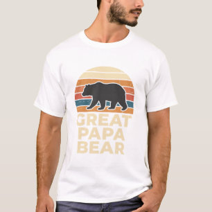 Great Papa Bear Retro Sunset Vintage Vector Design T-Shirt
