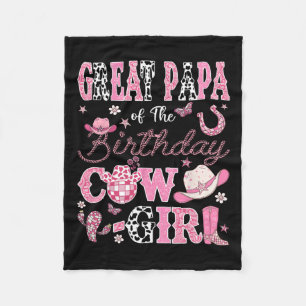 Great Papa Of The Birthday Cowgirl Western Rodeo G Fleece Blanket