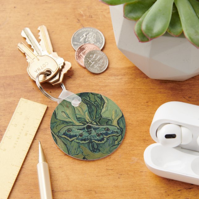 Great Peacock Moth by Vincent van Gogh Keychain (Desk)
