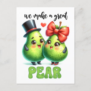 Great Pear Punny Funny Valentine Postcard