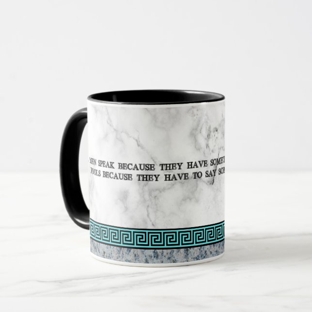 Great Philosopher Plato with quote Mug (Front Left)