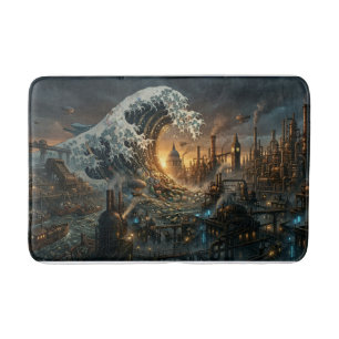 Great Plastic Trash Wave - Steampunk Bath Mat