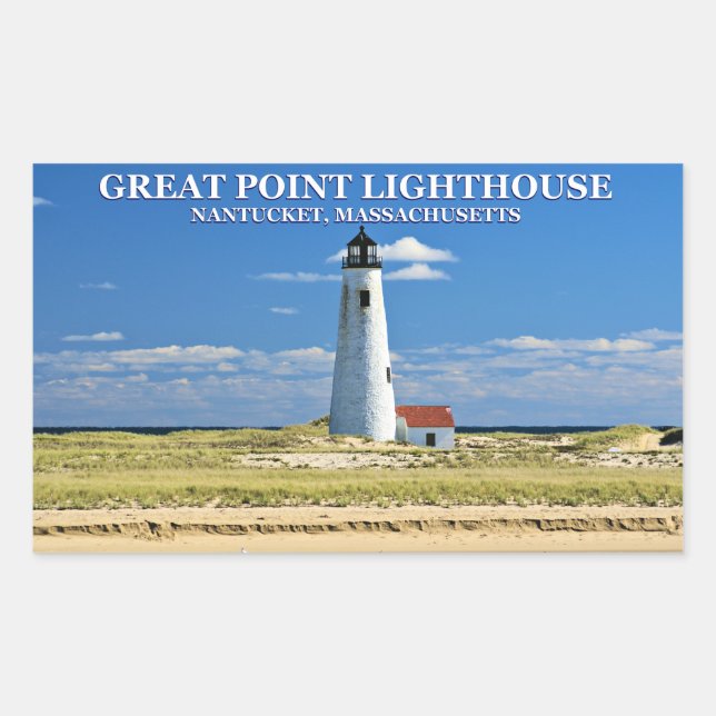 Great Point Lighthouse, Nantucket, MA Stickers (Front)
