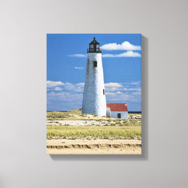 Great Point Lighthouse Nantucket MA Wrapped Canvas (Front)