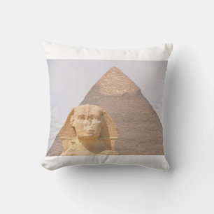 Great Pyramid of Giza Egypt Sphinx Monument Desert Throw Pillow