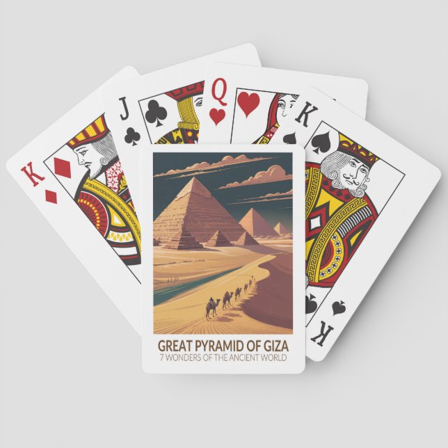 Great Pyramid of Giza Seven Wonders of the World Playing Cards (Back)