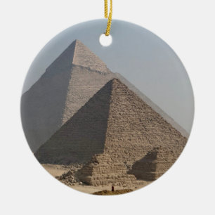 Great Pyramids of Giza under clear blue, Egypt Ceramic Ornament