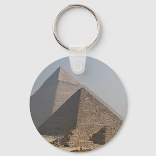 Great Pyramids of Giza under clear blue, Egypt Keychain