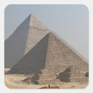 Great Pyramids of Giza under clear blue, Egypt Square Sticker