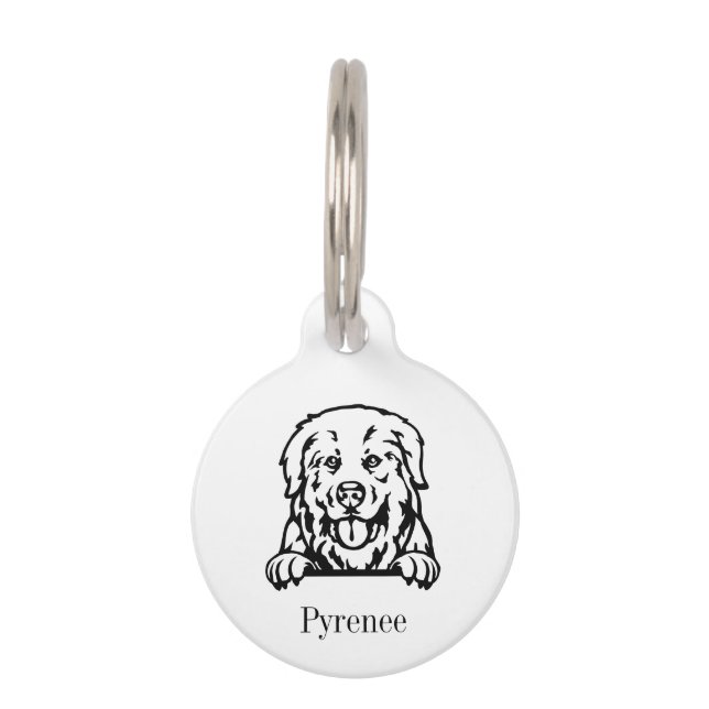 Great Pyrenee dog personalized name tag (Front)