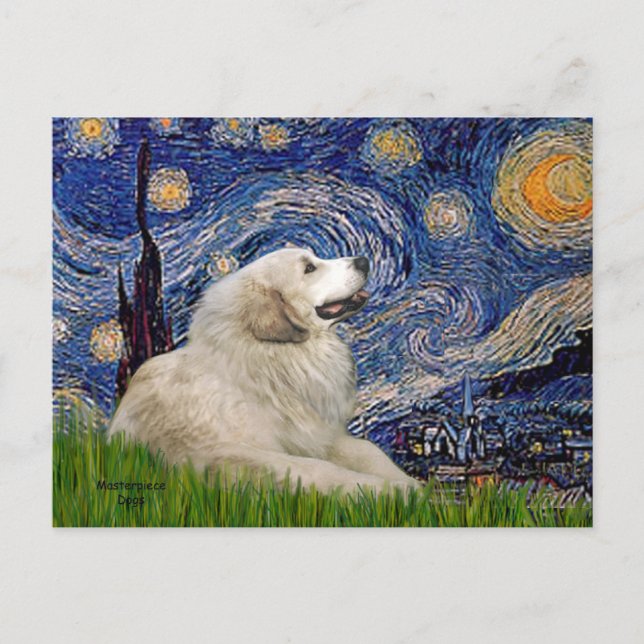 Great Pyrenees 2 - Starry Night Postcard (Front)