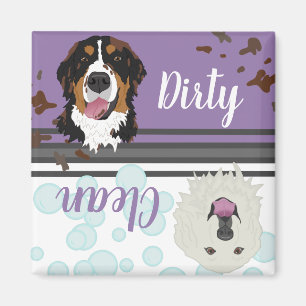 Great Pyrenees and Bernese Dirty/Clean Dishwasher Magnet