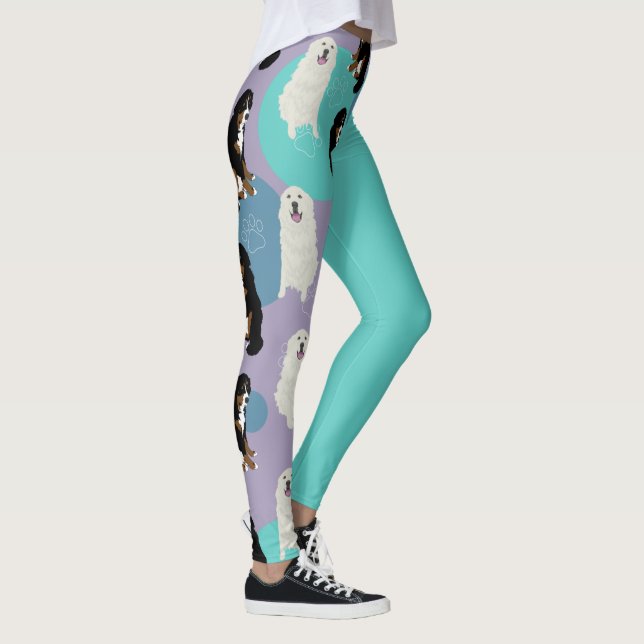 Great Pyrenees and Bernese Mountain Dog  Leggings (Right)