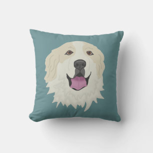 Great Pyrenees Badger Markings Throw Pillow