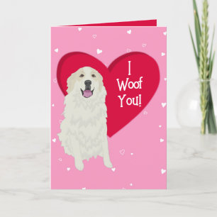 Great Pyrenees Badger Markings Valentines Day Thank You Card