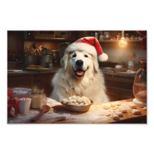  Great Pyrenees Baking Christmas Cookies Photo Print