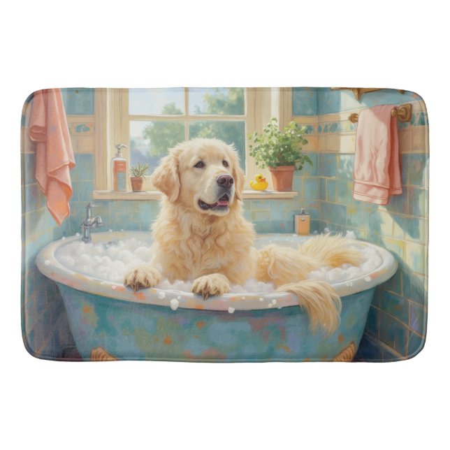 Great Pyrenees Bath Time Cozy Bathroom Decor Mat (Front)