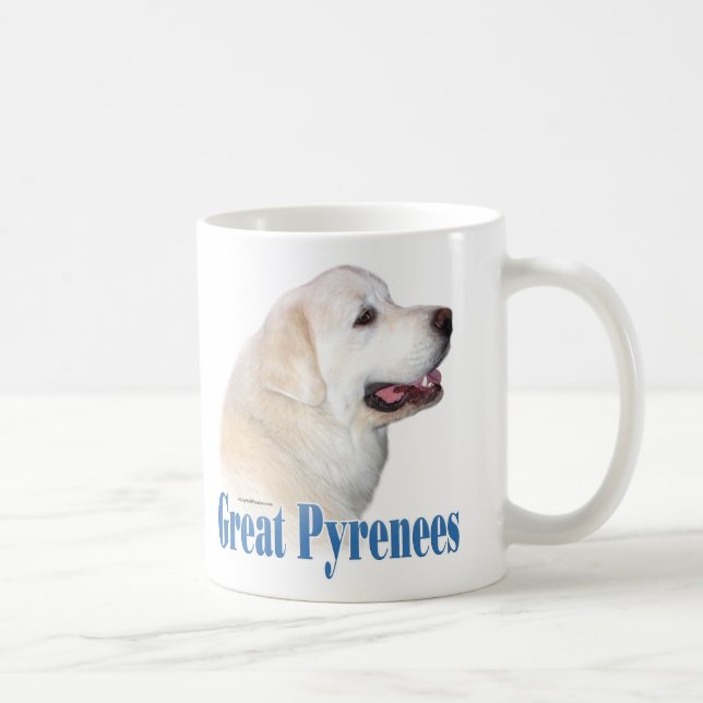 Great Pyrenees (black) Name Coffee Mug (Right)