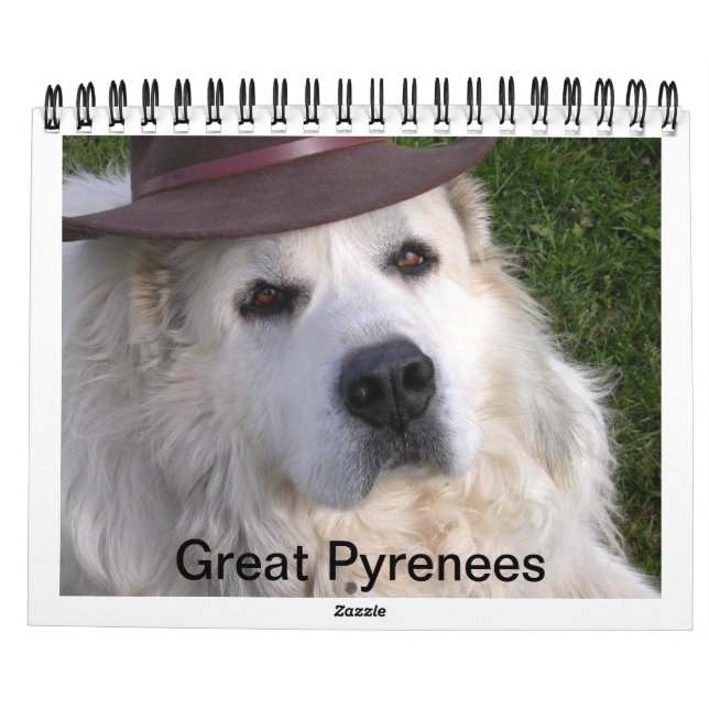 Great Pyrenees Calendar (Back)