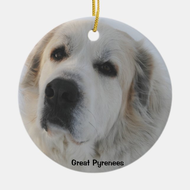 Great Pyrenees Ceramic Ornament (Front)