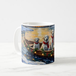 Great Pyrenees Christmas Boat Holiday Coffee Mug