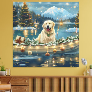 Great Pyrenees Christmas Festive Voyage Canvas Print