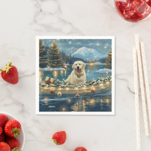 Great Pyrenees Christmas Festive Voyage Napkin