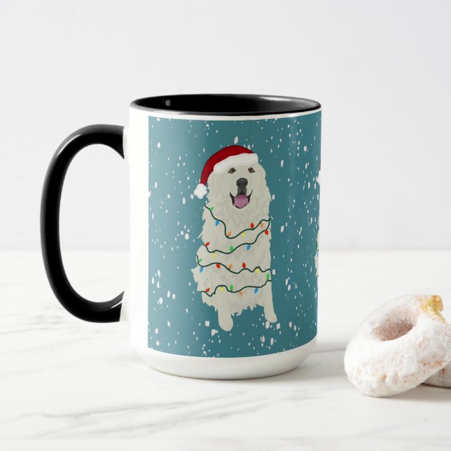 Great Pyrenees Christmas Mug (With Donut)