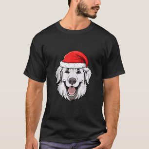 Great Pyrenees Christmas Santa Dog Cute Holiday Pu T-Shirt