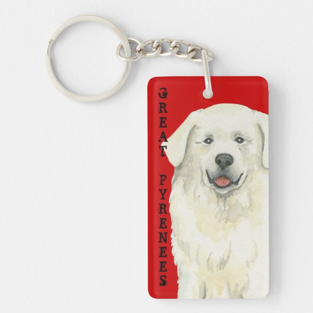 Great Pyrenees Colour Block Keychain (Front)