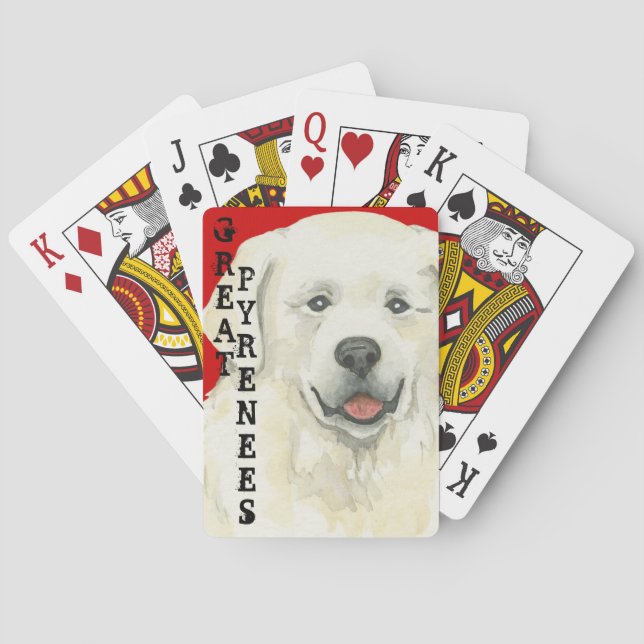 Great Pyrenees Colour Block Playing Cards (Back)
