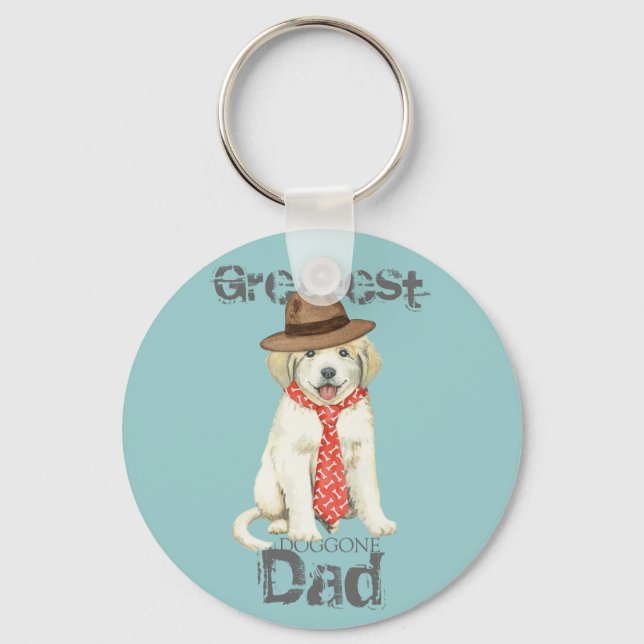 Great Pyrenees Dad Keychain (Front)